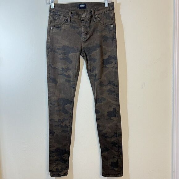 HUDSON Lilly Jeans Mid Rise Camouflage Green Camo Ankle Crop Skinny Size 26 - Picture 1 of 11